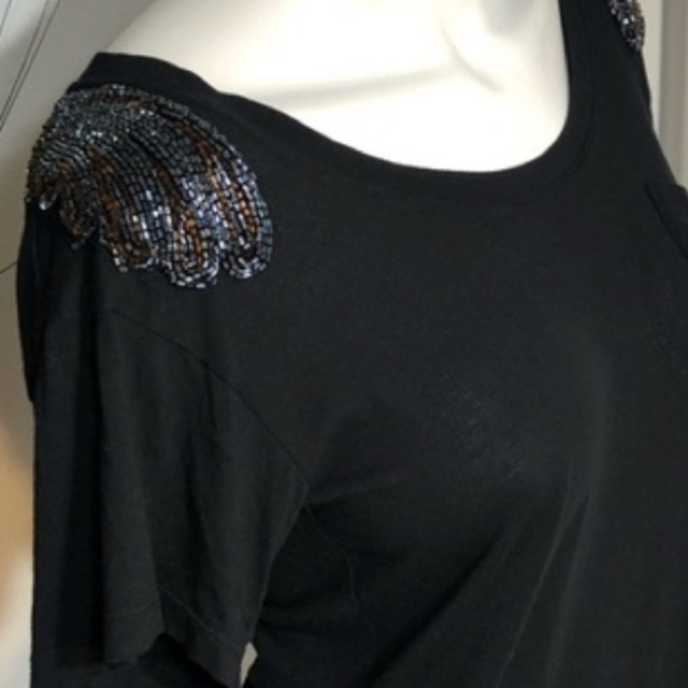 Y2K 2000’s Express Embellished Angel Wings Beaded Tee T-Shirt XS - Picture 9 of 10